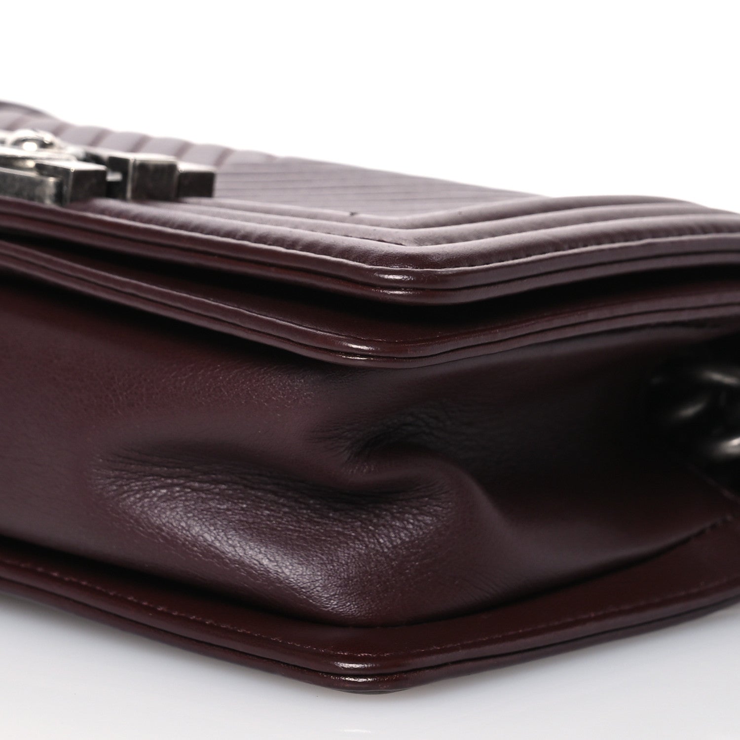 Chanel Calfskin Chevron Quilted Small Boy Flap Burgundy 10 of 10