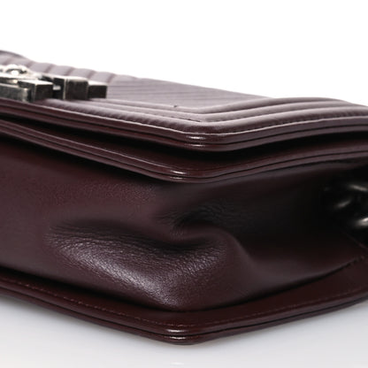 Chanel Calfskin Chevron Quilted Small Boy Flap Burgundy 10 of 10