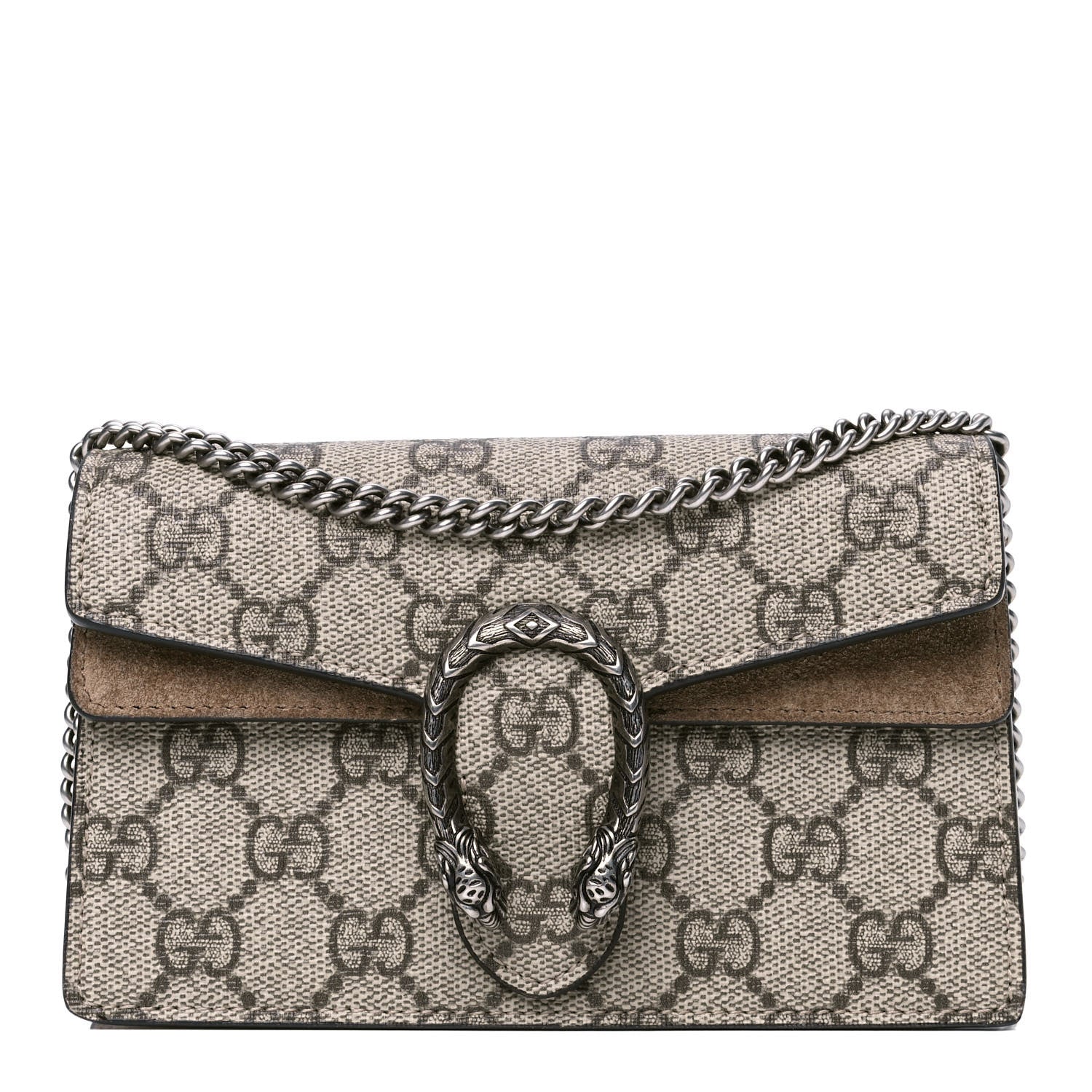 Gucci GG Supreme Monogram Super Mini Dionysus Shoulder Bag Taupe 1 of 4