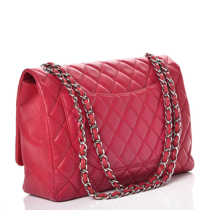 Chanel Lambskin Quilted Maxi Single Flap Fuchsia 4 of 11