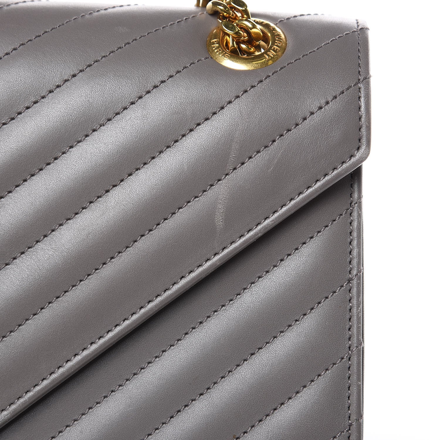 Saint Laurent Smooth Calfskin Matelasse Large Monogram Satchel Fog 11 of 15