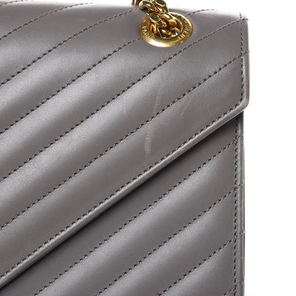 Saint Laurent Smooth Calfskin Matelasse Large Monogram Satchel Fog 11 of 15