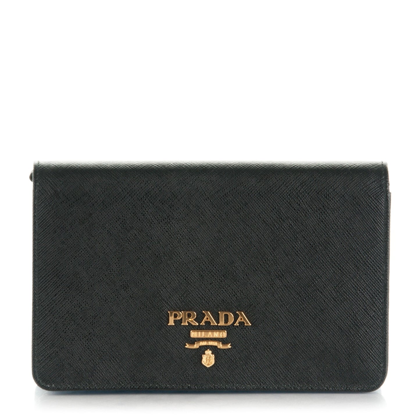 Saffiano Lux Chain Wallet Nero Black