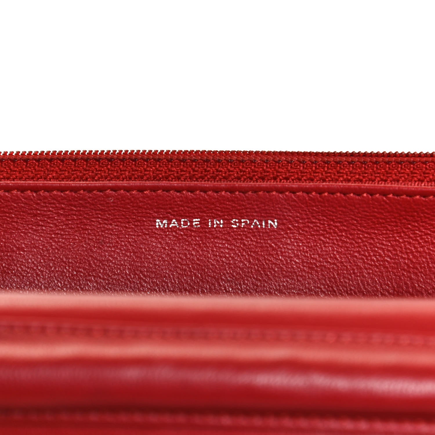 Chanel Lambskin Quilted Wallet On Chain WOC Red 7 of 12