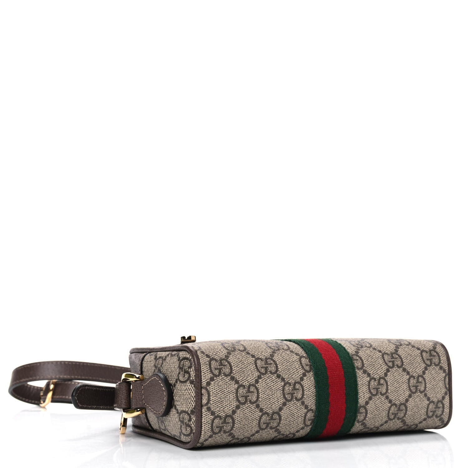 Gucci GG Supreme Monogram Web Mini Ophidia Shoulder Bag Brown 3 of 4