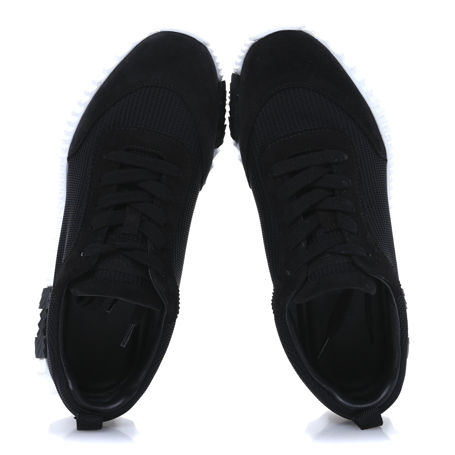 Hermes Goatskin Suede Goatskin Bouncing Sneakers 38 Black 2 of 9