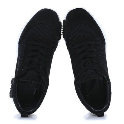 Hermes Goatskin Suede Goatskin Bouncing Sneakers 38 Black 2 of 9