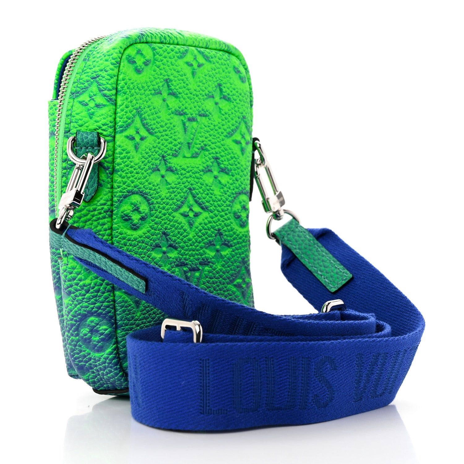 Louis Vuitton Taurillon Illusion Double Phone Case Bleu Vert 3 of 11