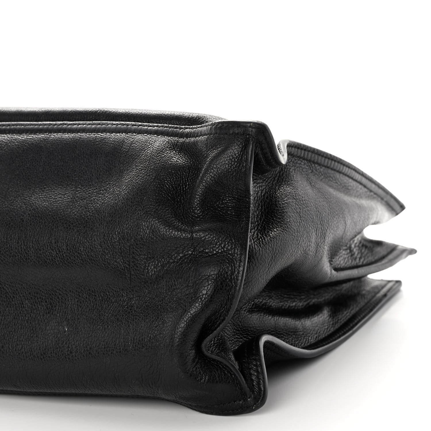 Prada Glace Calfskin Etiquette Shopping Bag Black Astrale 10 of 10