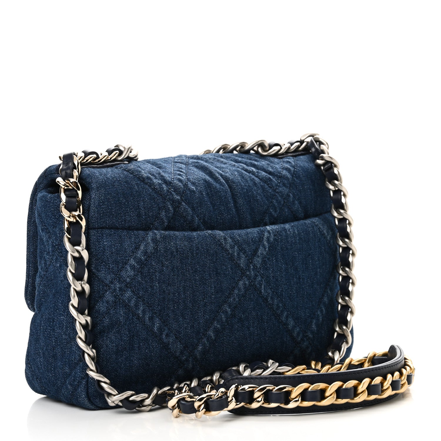 Chanel Denim Quilted Medium Chanel 19 Flap Blue 3 of 12