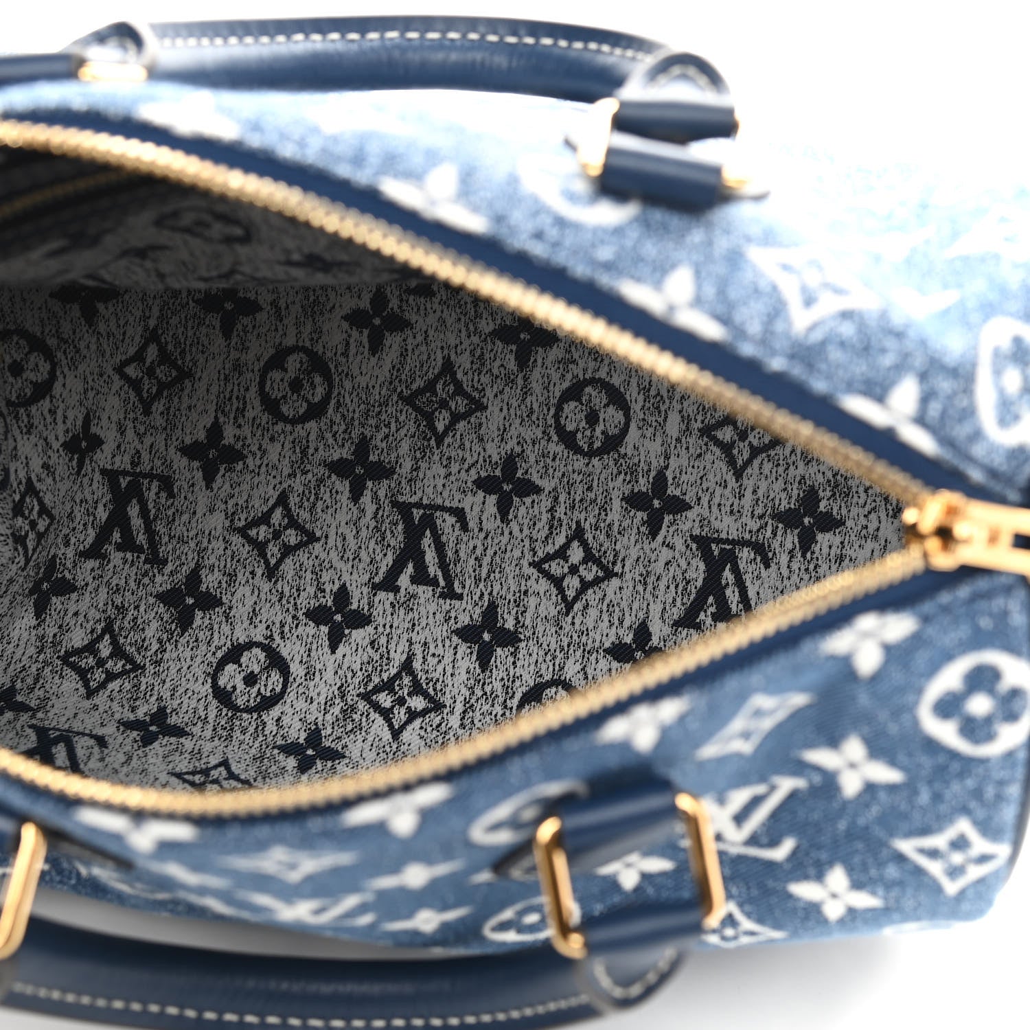 Louis Vuitton Monogram Jacquard Denim Speedy Bandouliere 25 Bleu 5 of 11