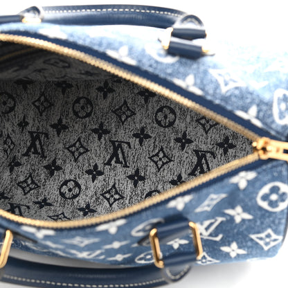 Louis Vuitton Monogram Jacquard Denim Speedy Bandouliere 25 Bleu 5 of 11