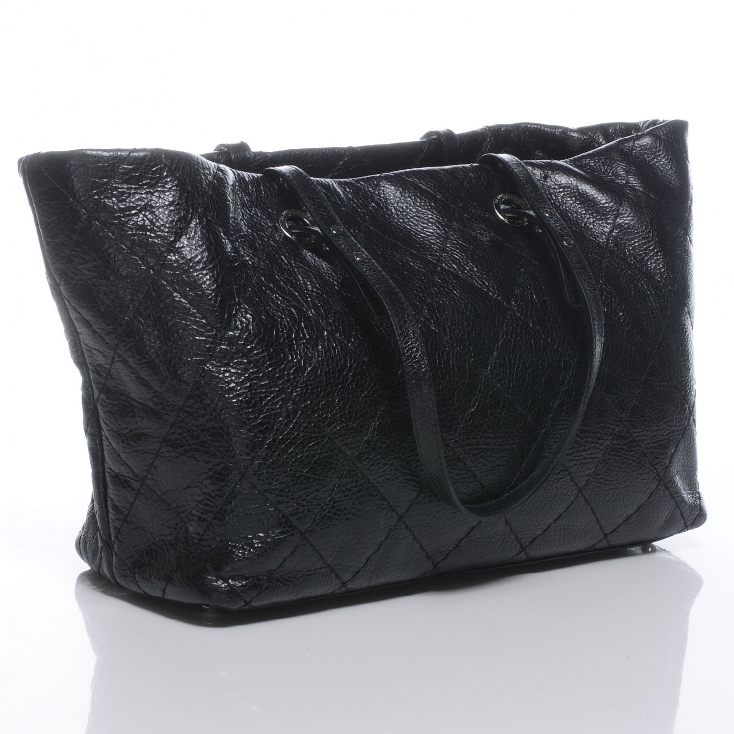 Chanel Glazed Calfskin Large On The Road Tote Black 3 of 7