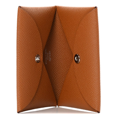 Hermes Epsom Calvi Card Case Gold 5 of 7