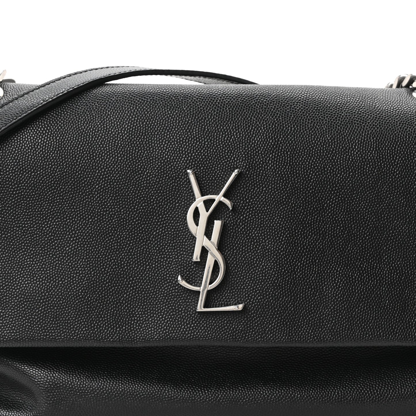 Grain De Poudre Medium West Hollywood Monogram Fold-Over Black