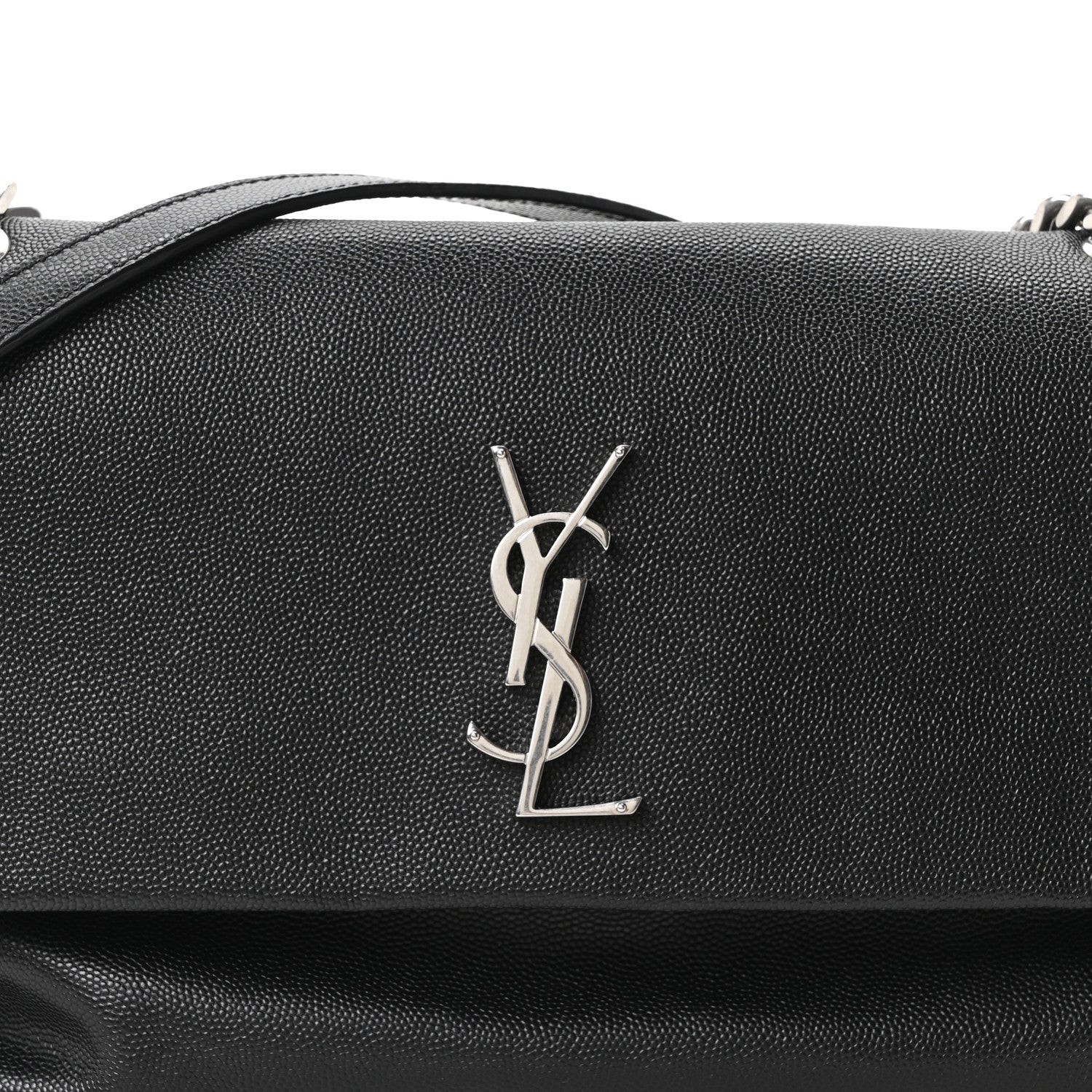 Saint Laurent Grain De Poudre Medium West Hollywood Monogram Fold-Over Black 8 of 10