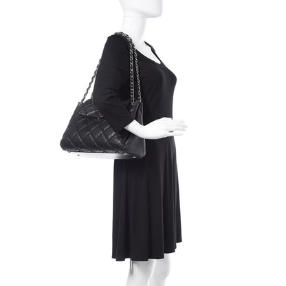 Chanel Calfskin Double Stitch Large Hamptons Flap Bag Black 2 of 16