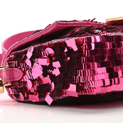 Fendi Sequin Paillettes Vitello Grace Sex and the City Baguette Ciclamino Pilar 9 of 11