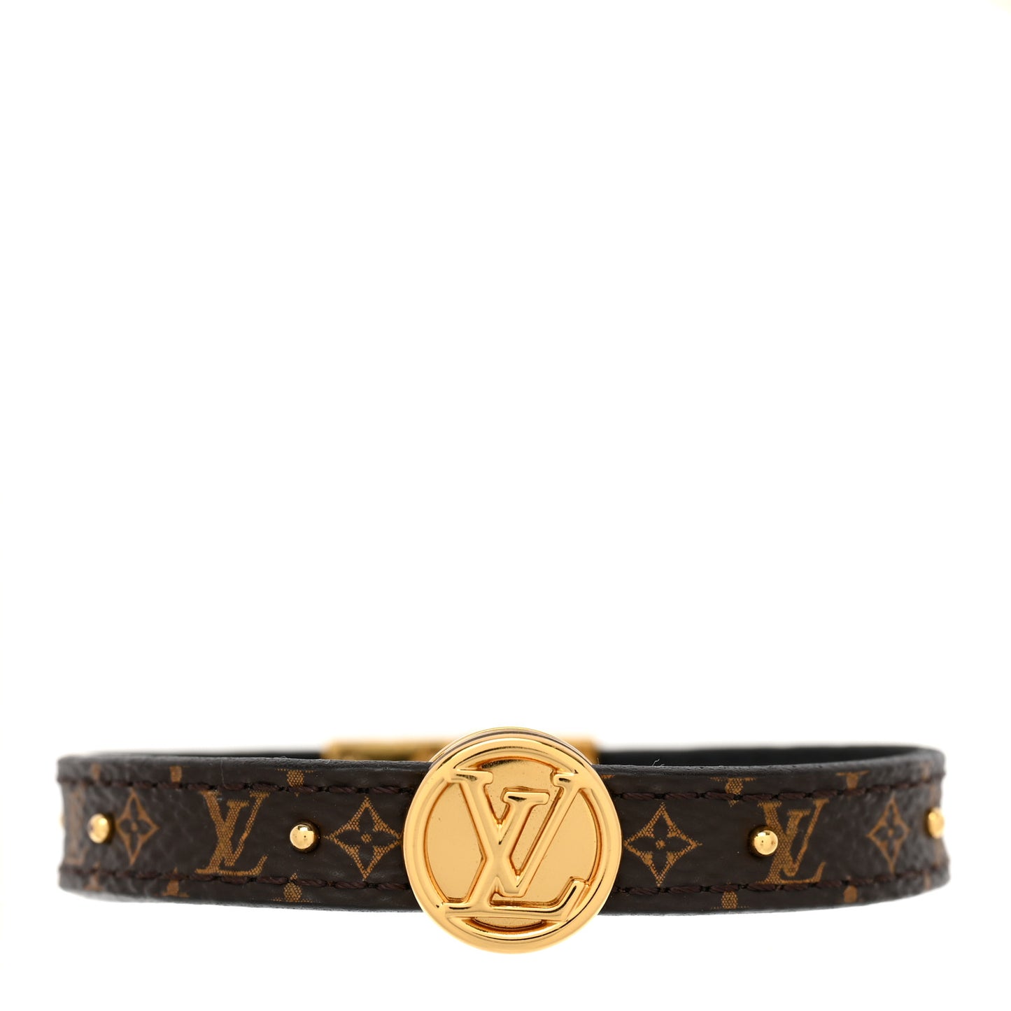 Monogram LV Circle Reversible Bracelet 17 Black