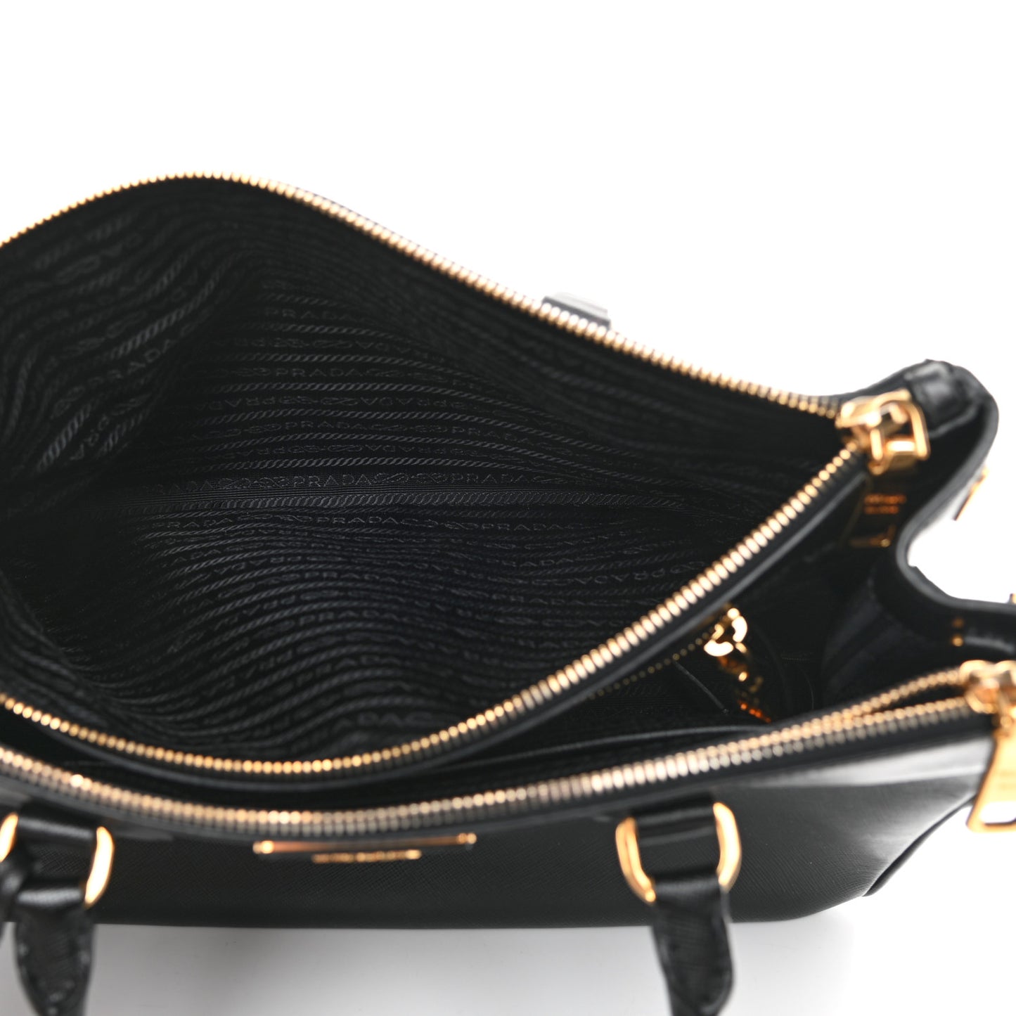 Saffiano Medium Galleria Double Zip Tote Black