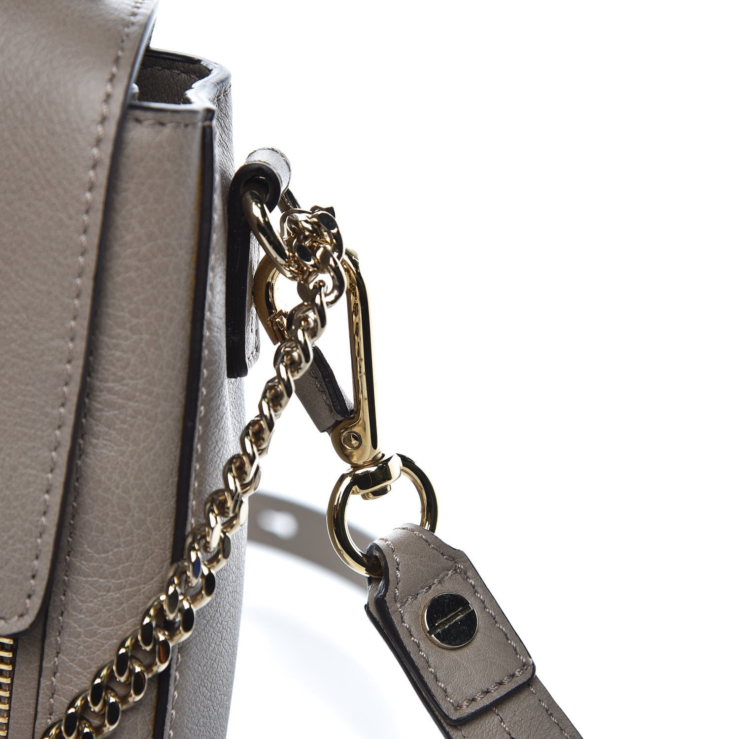Chloe Calfskin Small Faye Day Shoulder Bag Motty Grey 9 of 10