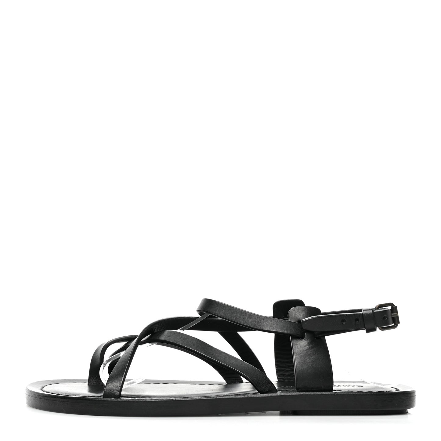 Calfskin Nu Pieds Sandals 38 Black