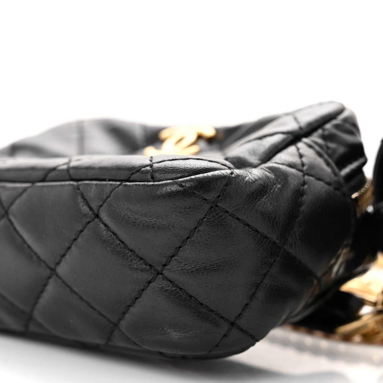 Chanel Lambskin Quilted Enamel CC Waist Bag With Pouch Black 11 of 16