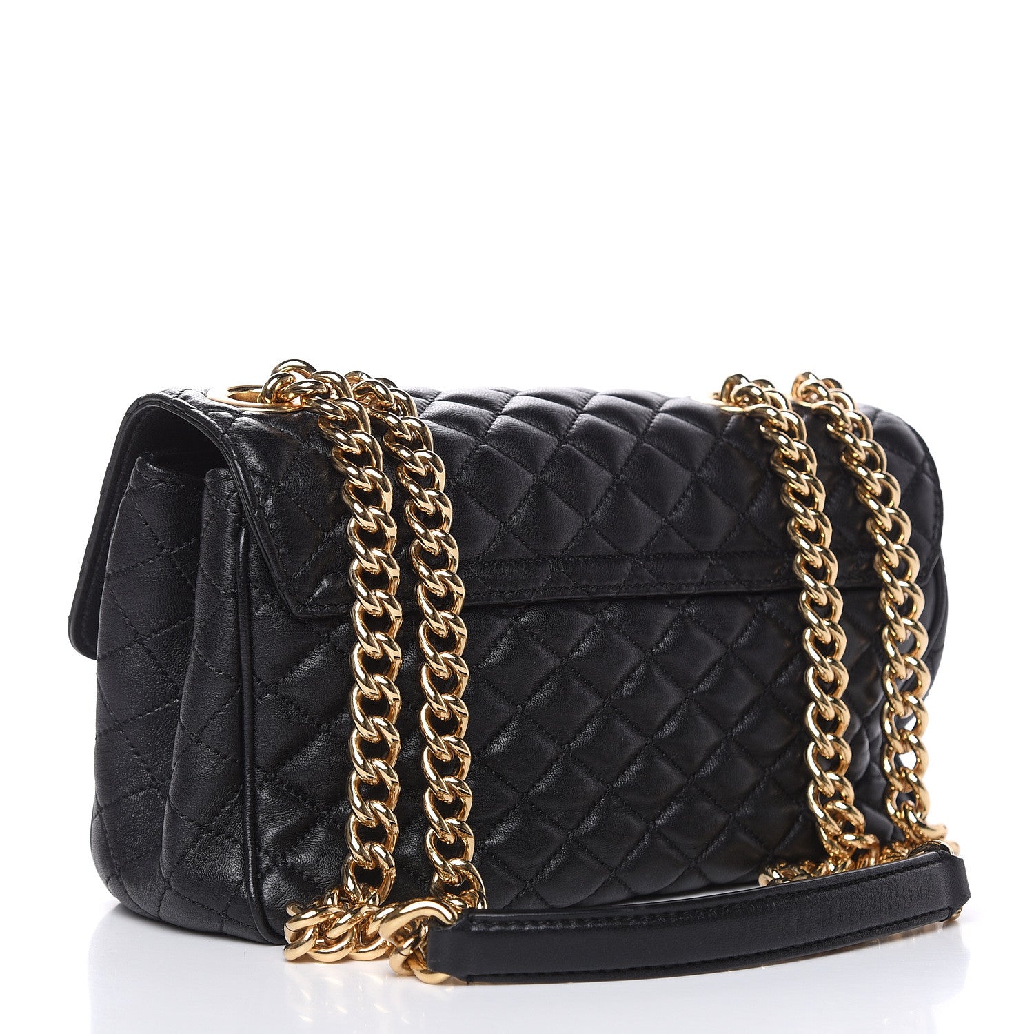 Dolce & Gabbana Lambskin Quilted Crystal Embellished Millennial Rectangular Shoulder Bag Black 3 of 13