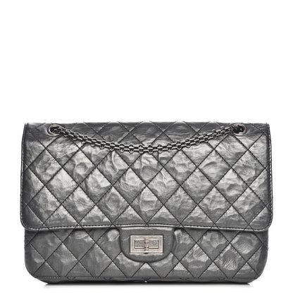 Chanel Distressed Lambskin Quilted 2.55 Reissue 227 Flap Dark Silver 1 of 7