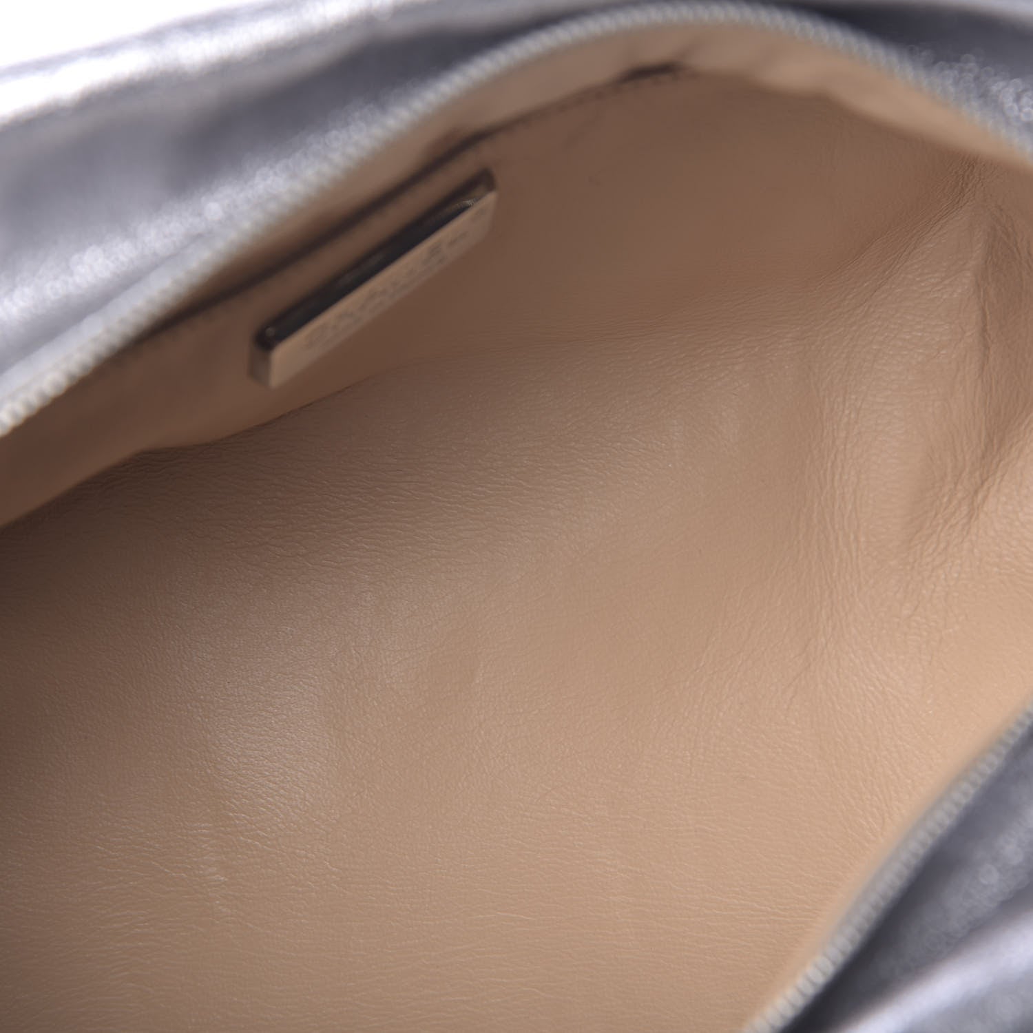 Chanel Metallic Goatskin Medium Luxe Ligne Bowler Silver 5 of 11