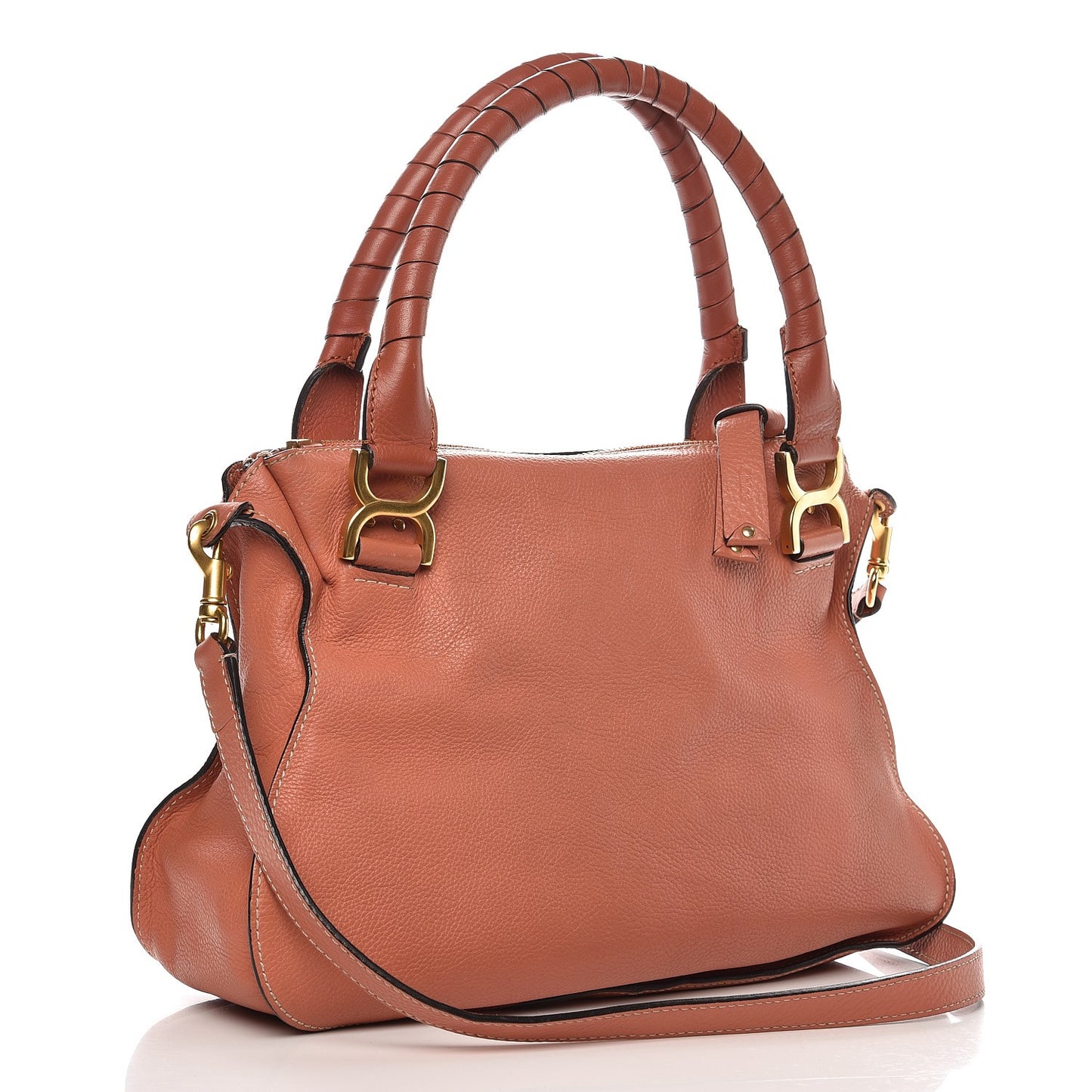 Calfskin Medium Marcie Satchel Coral