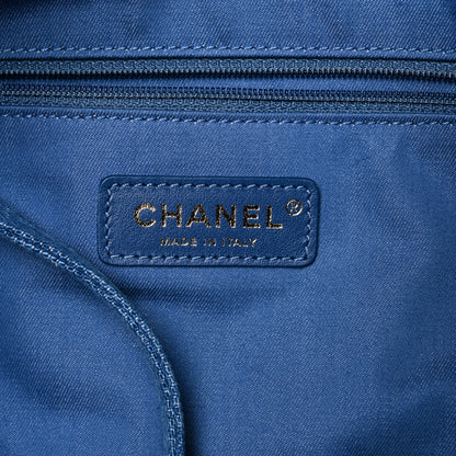 Chanel Denim Quilted Denim Mood Maxi Shopping Bag Blue Multicolor 6 of 10
