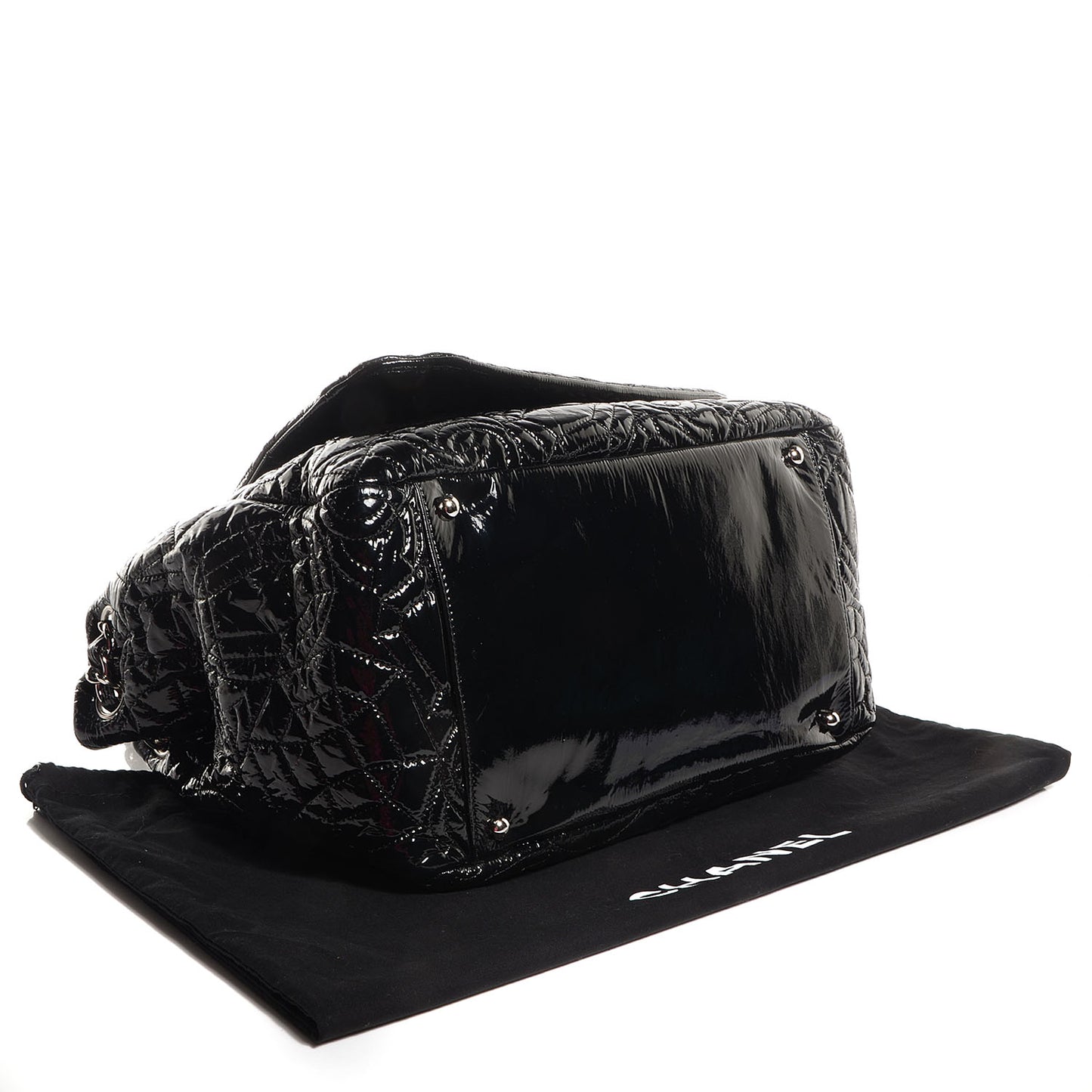 Vinyl Graphic Edge Accordion Flap Bag Black