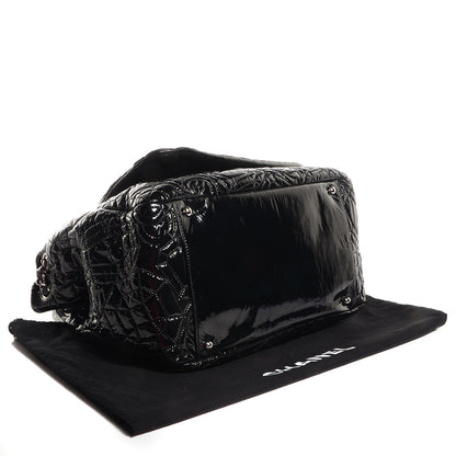 Chanel Vinyl Graphic Edge Accordion Flap Bag Black 4 of 7