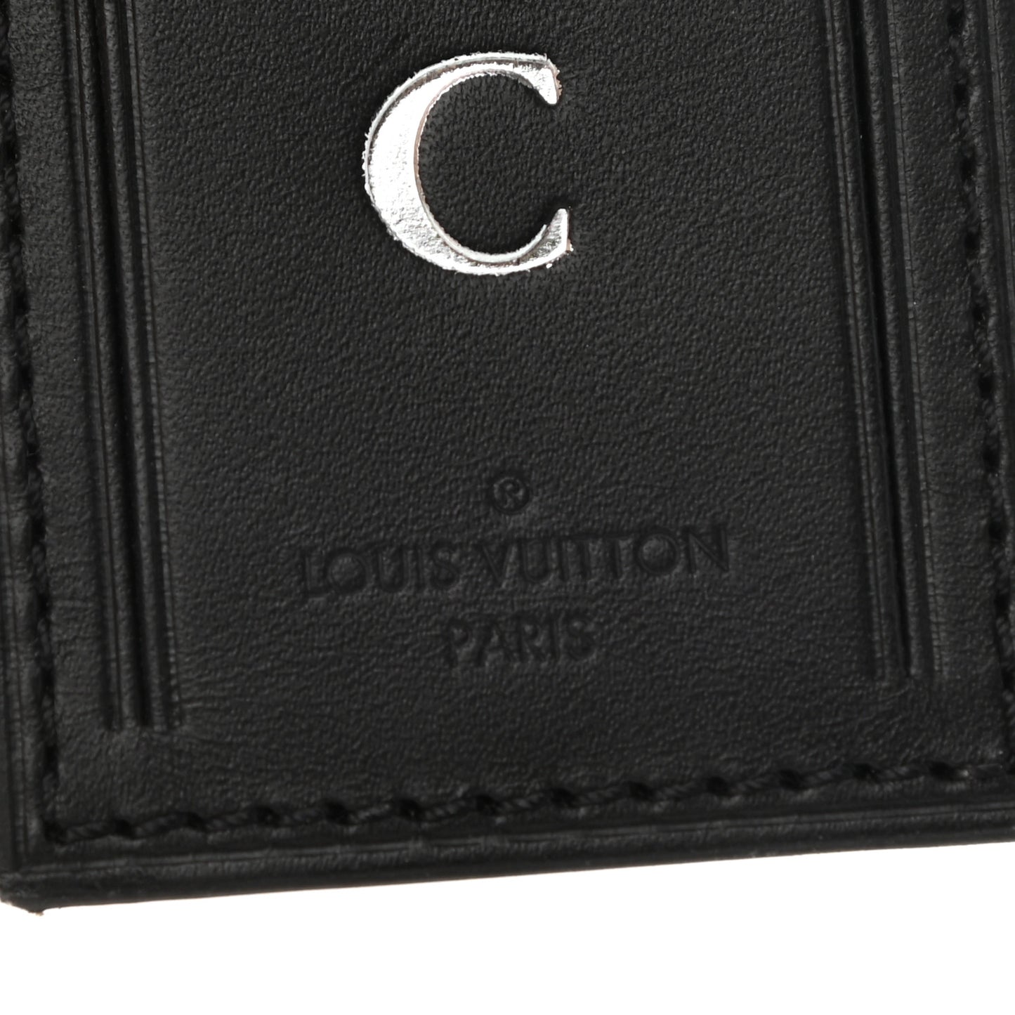 Calfskin Luggage Tag Black