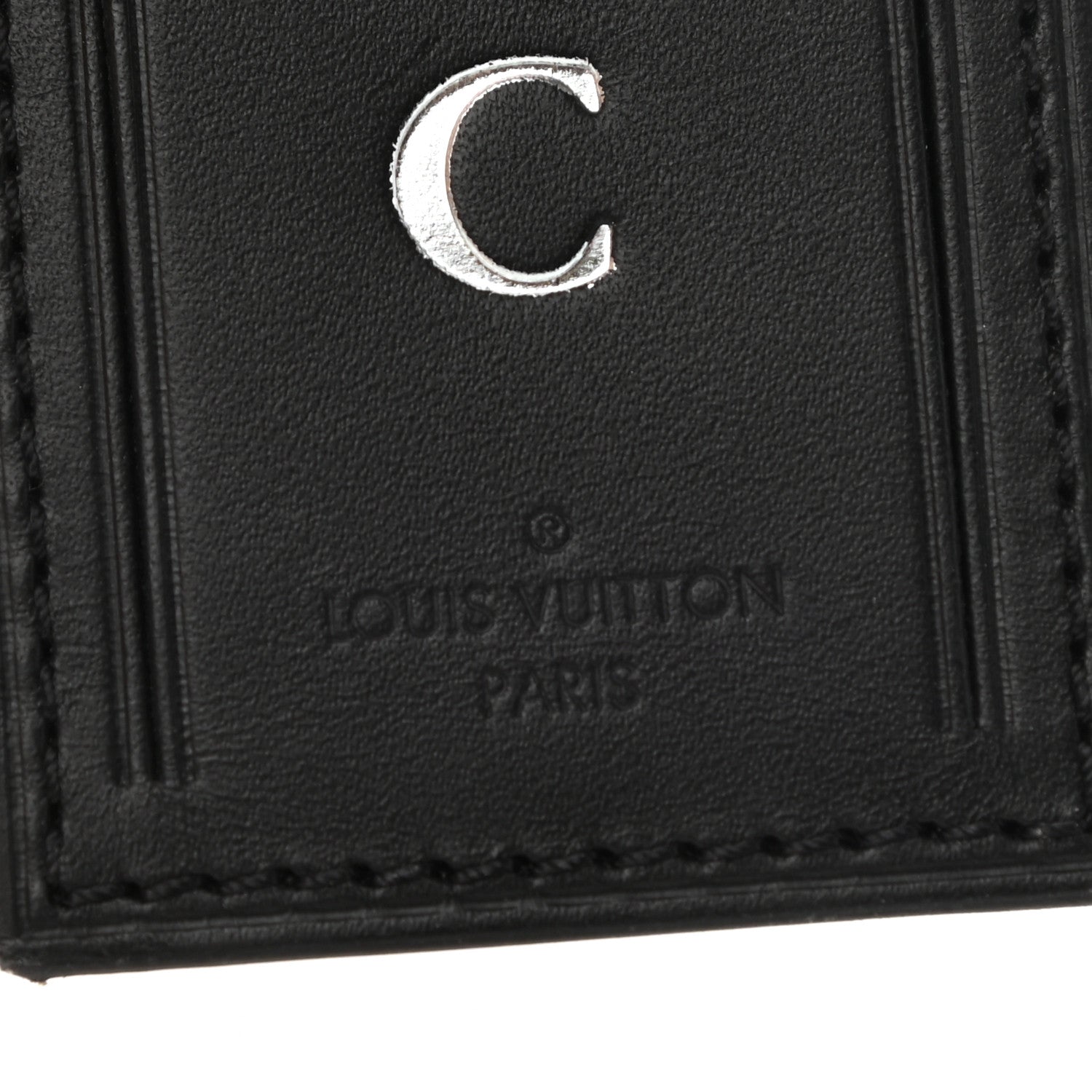 Louis Vuitton Calfskin Luggage Tag Black 3 of 3