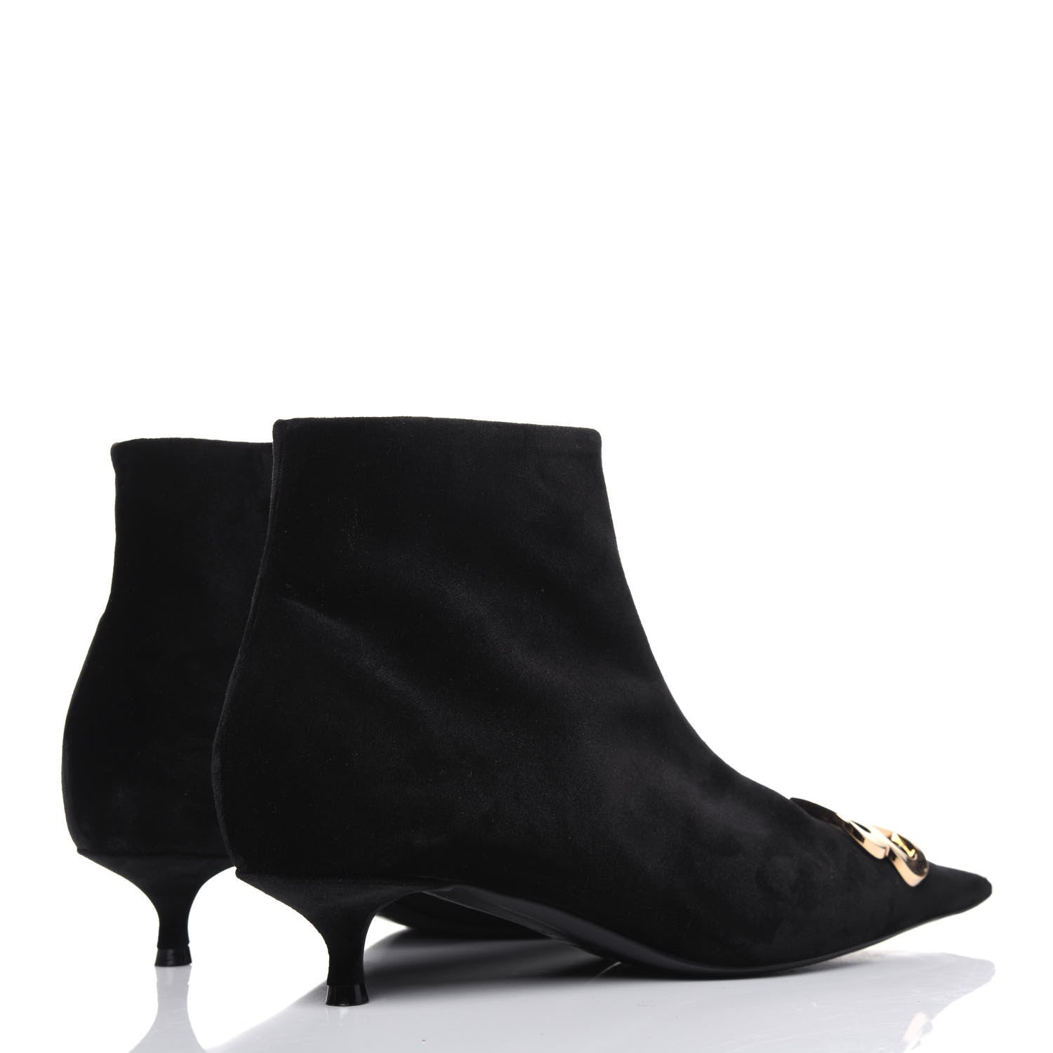 Balenciaga Velvet BB Pointy Toe Ankle Booties 38 Black Vintage 4 of 14