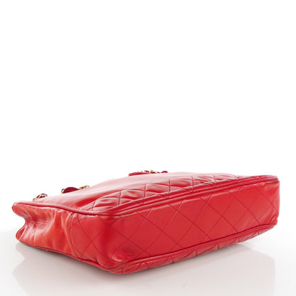 Chanel Lambskin Quilted Tote Red 4 of 8