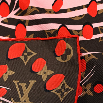 Louis Vuitton Silk Monogram Jungle Dots Scarf Sugar Pink Poppy 3 of 4