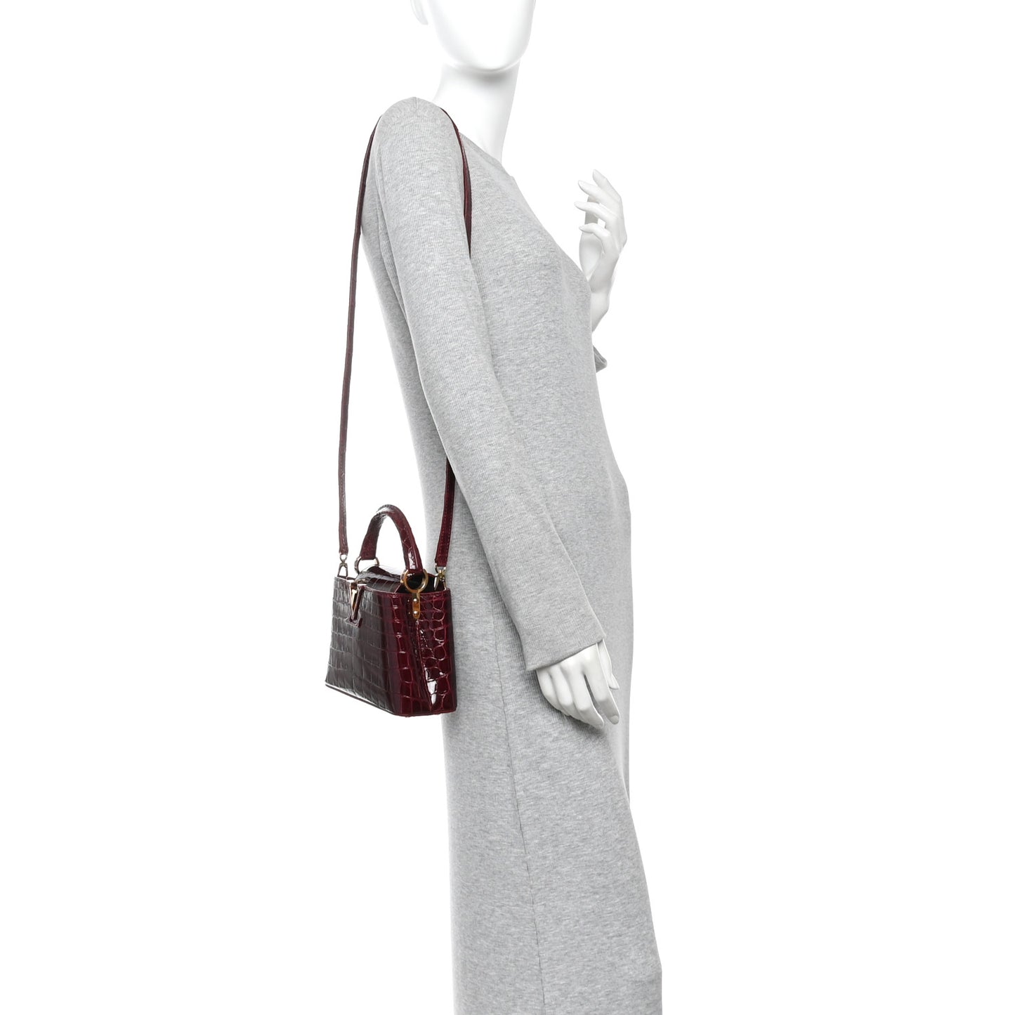 Crocodile Mini Capucines  Bordeaux