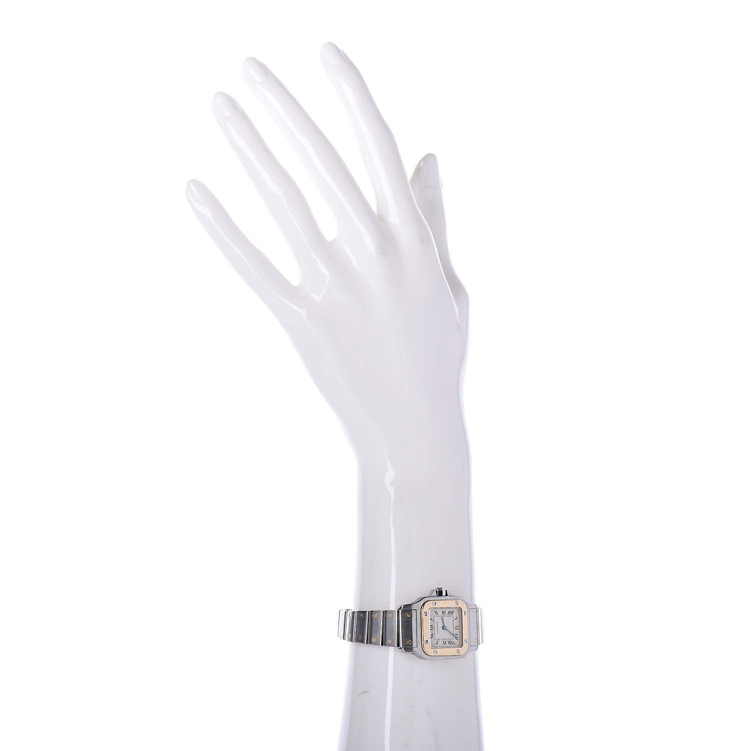 Cartier Stainless Steel 18K Yellow Gold 24mm Santos De Cartier Galbee Quartz Watch 2 of 6