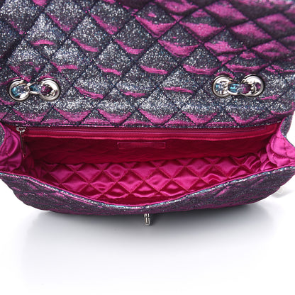 Chanel Iridescent Glitter Fabric Jumbo Single Flap Multicolor 5 of 12