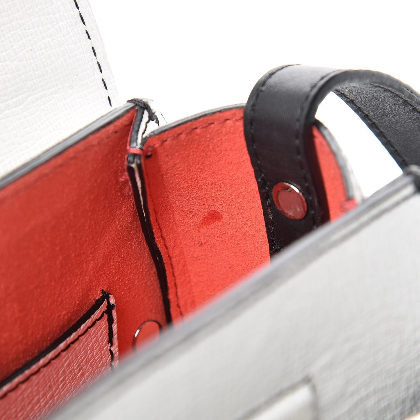 Calfskin Mini Buckle Crossbody Bag White