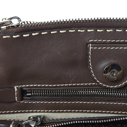 Prada City Calf Small Stitched Twin Pocket Tote Cacao White 10 of 16