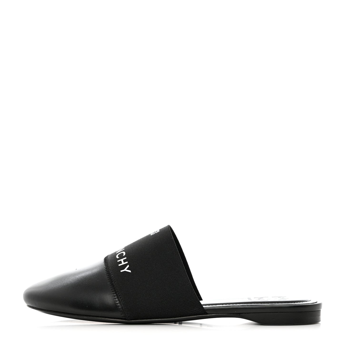 Calfskin Bedford Logo Mule Slides 38 Black