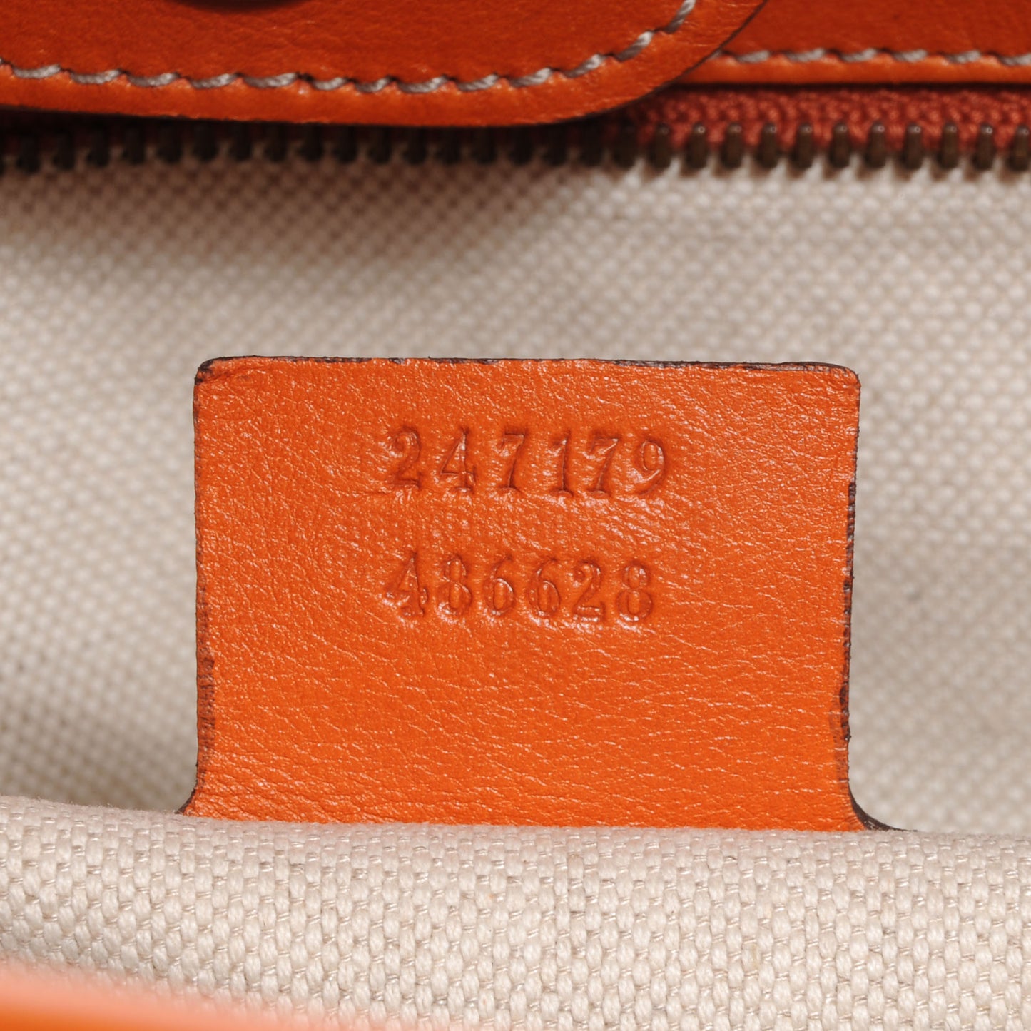 Leather Large GG Running Tote Orange