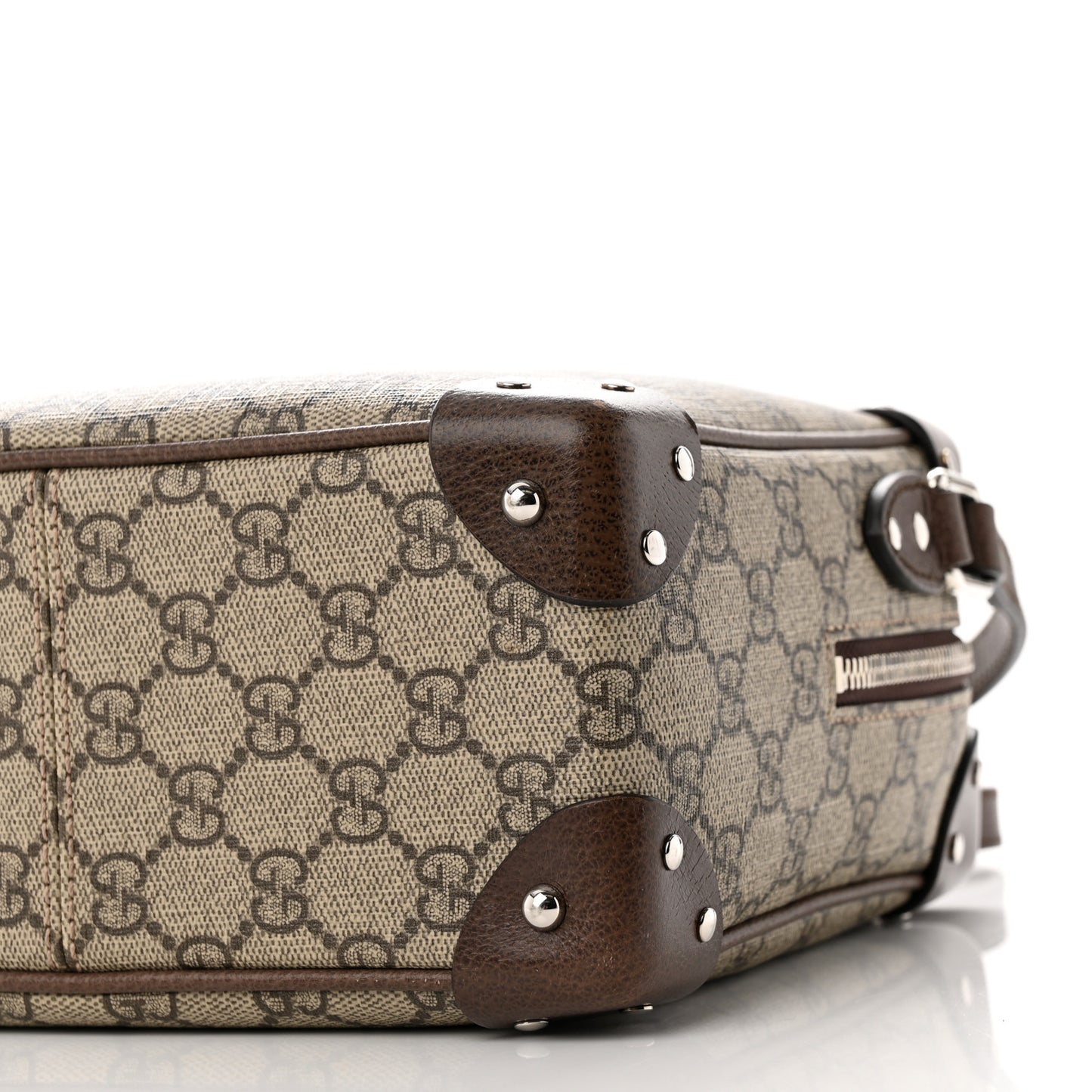 GG Supreme Monogram Textured Calfskin Square Messenger Bag Beige Ebony New Acero