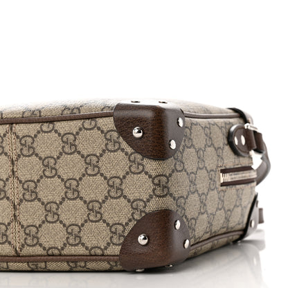 Gucci GG Supreme Monogram Textured Calfskin Square Messenger Bag Beige Ebony New Acero 10 of 11