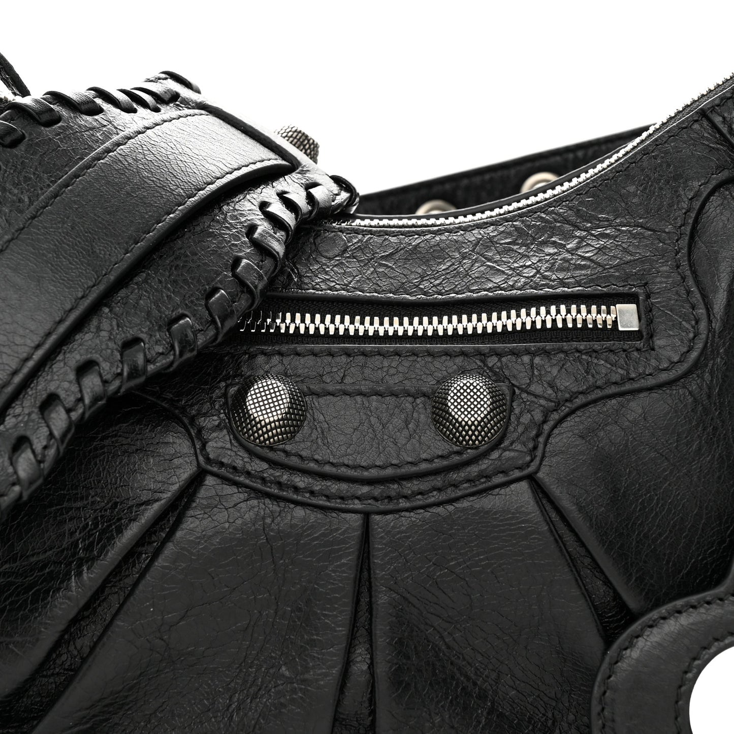 Agneau Arena Small Le Cagole Shoulder Bag Black