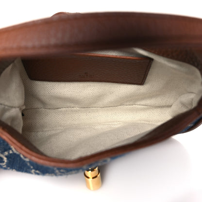 Gucci New Denim GG Monogram Calfskin Mini Jackie 1961 Hobo Blue Tea Cuir 5 of 10